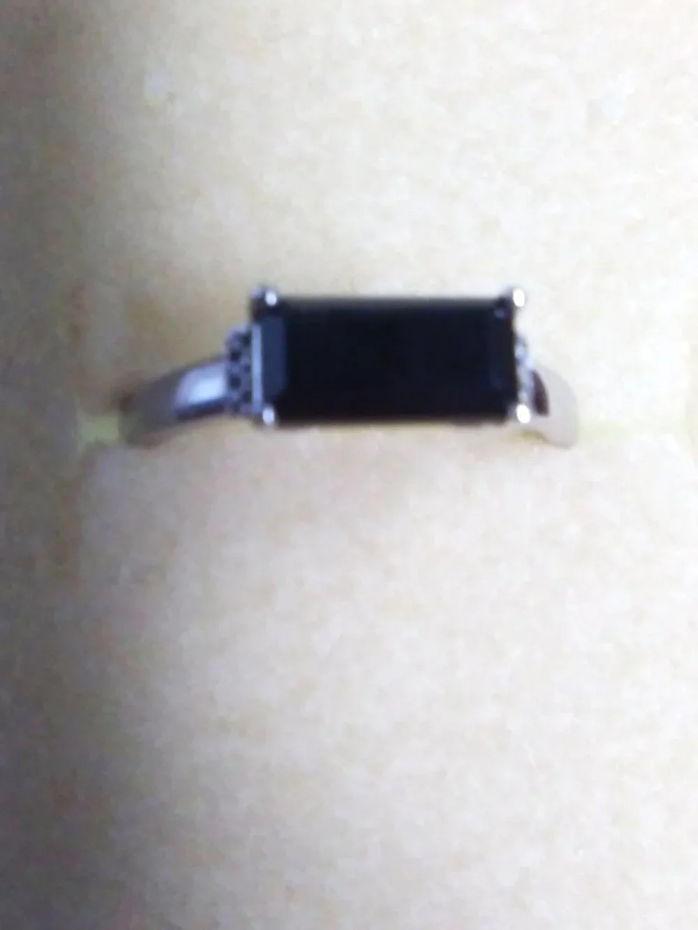 Black Spinel Silver Ring